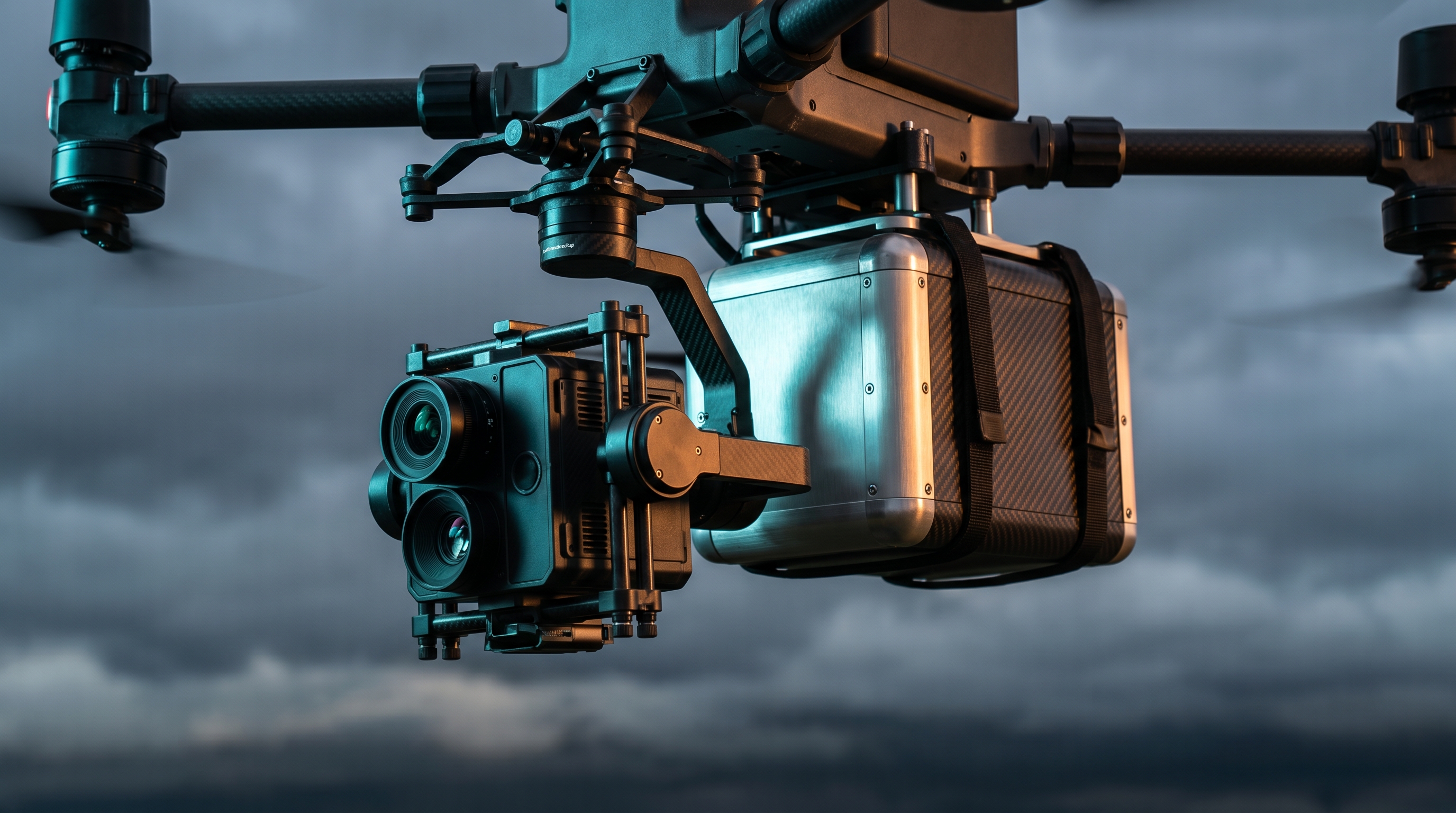 High-tech payload drone system in action